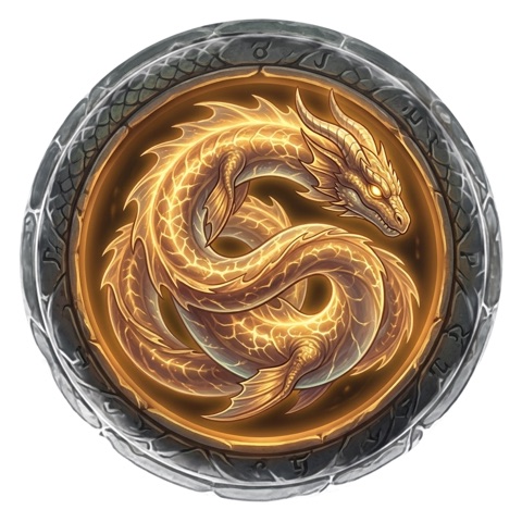 Leviathan Spawn — the Leviathan tier arena boss's own badge portrait, drawn on stone